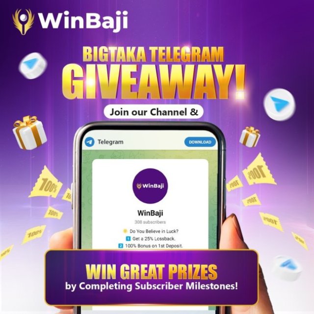 Join Winbaji Betting Telegram Channel and Win Prizes