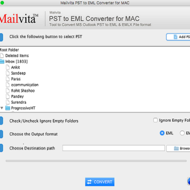 Mailvita PST to EML Converter For Mac Software