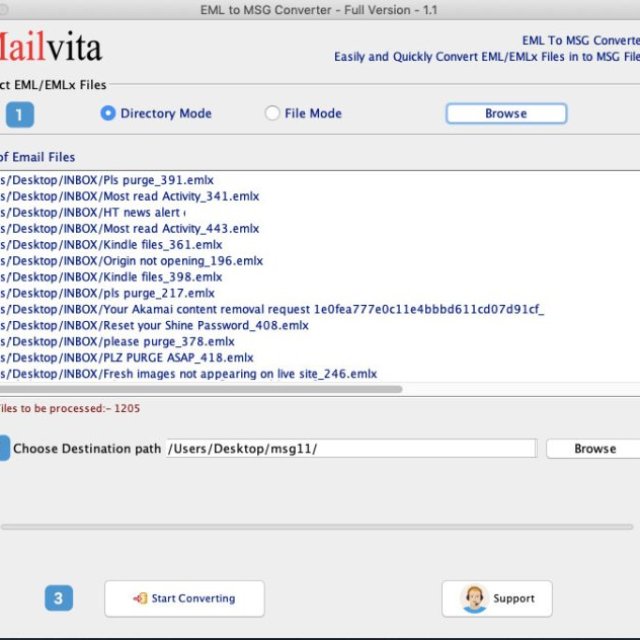 Mailvita EML to MSG Converter For Mac Software