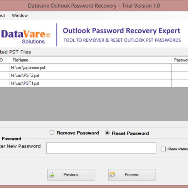 DataVare Outlook Password Recovery Expert