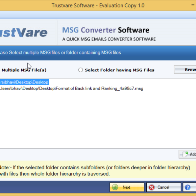 TrustVare MSG to MBOX Converter Software